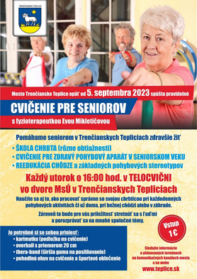 Cvičenie pre seniorov s fyzioterapeutkou - pravidelne každý utorok