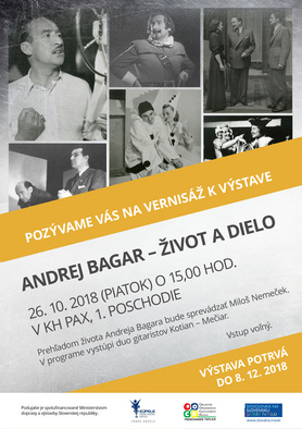 Divadelná jeseň: Vernisáž výstavy Andreja Bagara, 26.10.-08.12.2018