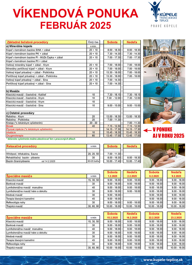Предложение на выходные Kúpele Trenčianske Teplice